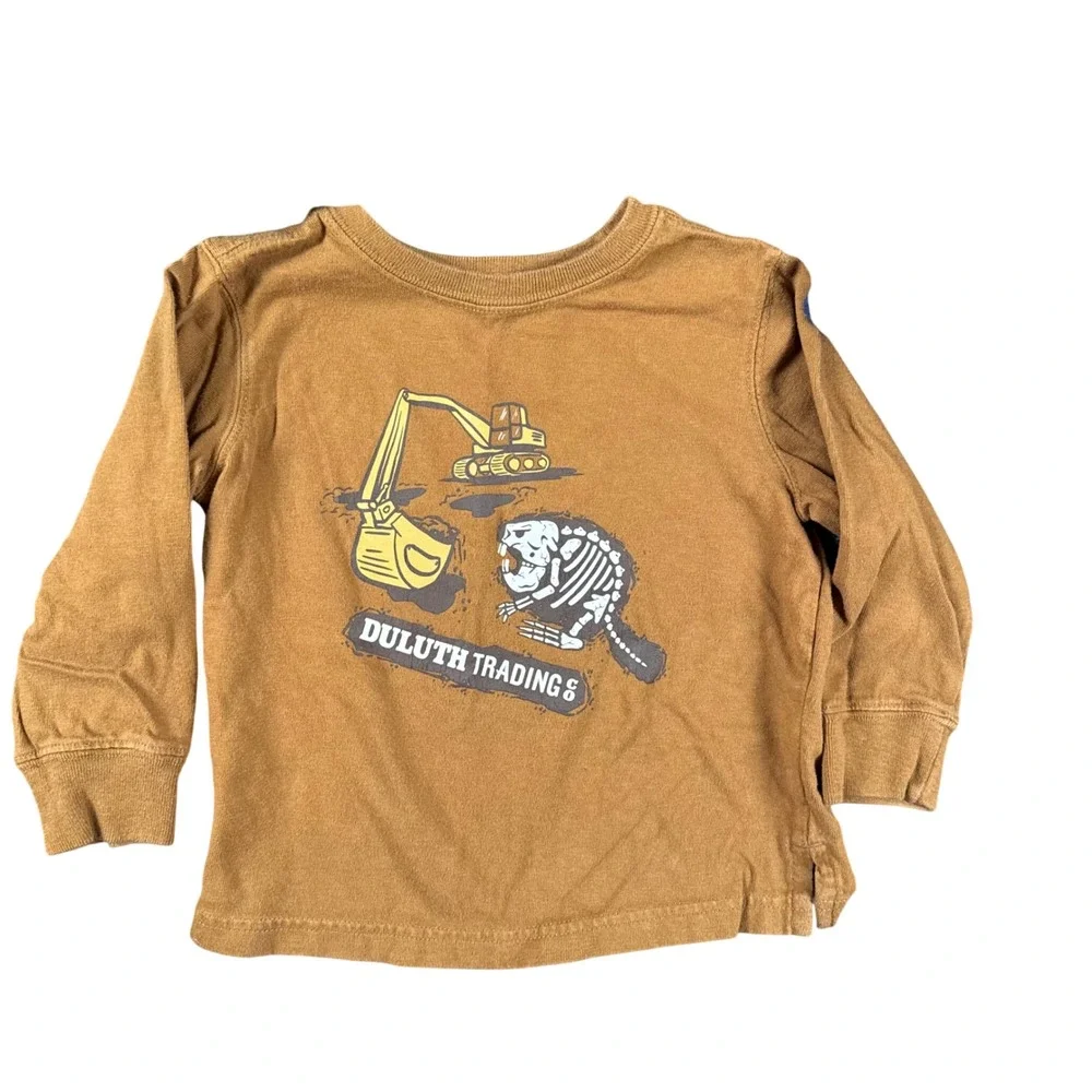Duluth Trading Co Toddler Boys 3pc Set Hoodie‎ Tee Beanie Black Brown 2T 3T